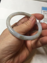 Load image into Gallery viewer, 53.5mm Certified type A 100% Natural light green purple brown black slim round cut Jadeite bangle PB184-9125