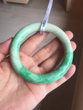 Load image into Gallery viewer, 56.5mm certified 100% natural sunny green yellow chubby jadeite jade bangle AS89-7058