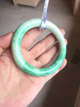 Load image into Gallery viewer, 56.5mm certified 100% natural sunny green yellow chubby jadeite jade bangle AS89-7058