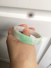 Load image into Gallery viewer, 52.5mm Certified type A 100% Natural sunny green/purple/white square Jadeite Jade bangle AT87-4715