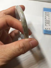 Load image into Gallery viewer, 53.5mm Certified type A 100% Natural light green purple brown black slim round cut Jadeite bangle PB184-9125