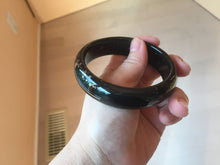 Load image into Gallery viewer, 60.3mm 100% Natural dark green/black meteorite Stellar Night sky nephrite bangle HN26-7598