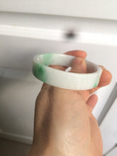 Load image into Gallery viewer, 52.5mm Certified type A 100% Natural sunny green/purple/white square Jadeite Jade bangle AT87-4715