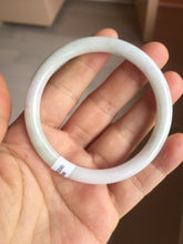 Load image into Gallery viewer, 54.5mm Certified type A 100% Natural light green white purple slim round cut Jadeite bangle BN20-9106