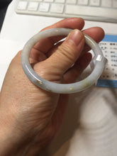 Load image into Gallery viewer, 53.5mm Certified type A 100% Natural light green purple brown black slim round cut Jadeite bangle PB184-9125