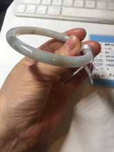 Load image into Gallery viewer, 53.5mm Certified type A 100% Natural light green purple brown black slim round cut Jadeite bangle PB184-9125