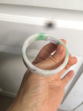 Load image into Gallery viewer, 52.5mm Certified type A 100% Natural sunny green/purple/white square Jadeite Jade bangle AT87-4715