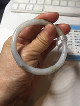 Load image into Gallery viewer, 53.5mm Certified type A 100% Natural light green purple brown black slim round cut Jadeite bangle PB184-9125