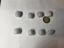 Load image into Gallery viewer, Type A 100% Natural white/light purple olive shape Jadeite Jade LuluTong (Every road is smooth) bead pendant BK108