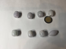 Load image into Gallery viewer, Type A 100% Natural white/light purple olive shape Jadeite Jade LuluTong (Every road is smooth) bead pendant BK108