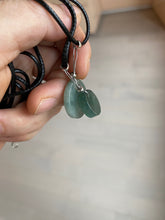 Load image into Gallery viewer, 100% natural icy watery dark green/gray jadeite jade safe and sound couple pendant pair BG4