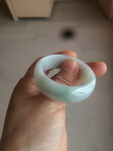 Load image into Gallery viewer, 41.1mm certified Type A 100% Natural sunny green white Jadeite Jade little kid bangle BG35-0099