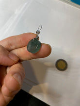 Load image into Gallery viewer, 100% natural icy watery dark green/gray jadeite jade safe and sound couple pendant pair BG4