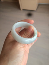 Load image into Gallery viewer, 41.1mm certified Type A 100% Natural sunny green white Jadeite Jade little kid bangle BG35-0099