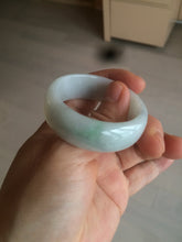 Load image into Gallery viewer, 41.1mm certified Type A 100% Natural sunny green white Jadeite Jade little kid bangle BG35-0099