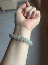 Load image into Gallery viewer, 9/10mm 100% Natural icy black sesame paste(冰芝麻糊青花) vintage style nephrite Jade bead bracelet group HN31