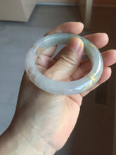 Load image into Gallery viewer, 50.3.mm 100% Natural type A green purple white carved flowers and golden-painted Jadeite Jade bangle PB248-5301