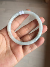 Load image into Gallery viewer, 56mm Certified Type A 100% Natural light green purple slim round cut Jadeite bangle PB175-9123