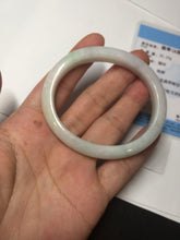 Load image into Gallery viewer, Shopify only 52mm certified type A 100% Natural sunny green/white/yellow oval jadeite jade bangle AR117-0264