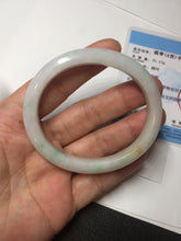 Load image into Gallery viewer, Shopify only 52mm certified type A 100% Natural sunny green/white/yellow oval jadeite jade bangle AR117-0264