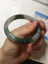Load image into Gallery viewer, 58mm Certificated icy watery dark green/black/white seaweed jadeite jade bangle S82-7077