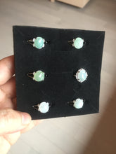Load image into Gallery viewer, 100% natural type A icy watery green dark green four-prong jadeite jade ring group AA92