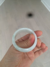 Load image into Gallery viewer, 41.1mm certified Type A 100% Natural sunny green white Jadeite Jade little kid bangle BG35-0099