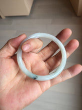 Load image into Gallery viewer, 56mm Certified Type A 100% Natural light green purple slim round cut Jadeite bangle PB175-9123