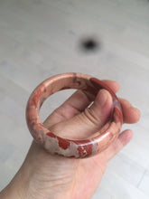 Load image into Gallery viewer, 53mm 100% natural red/pink red jasper stone bangle XY89