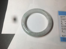 Load image into Gallery viewer, 61.8 mm certified type A 100% Natural light green/white/purple chubby Jadeite Jade bangle BH44-2807