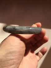Load image into Gallery viewer, 49mm certified Type A 100% Natural icy watery yellow black(WuJi) oval Jadeite Jade bangle BM115-2675