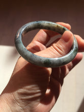 Load image into Gallery viewer, 49mm certified Type A 100% Natural icy watery yellow black(WuJi) oval Jadeite Jade bangle BM115-2675