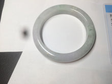 Load image into Gallery viewer, 61.8 mm certified type A 100% Natural light green/white/purple chubby Jadeite Jade bangle BH44-2807