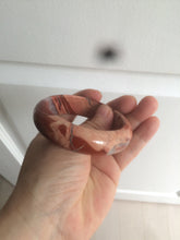 Load image into Gallery viewer, 53mm 100% natural red/pink red jasper stone bangle XY89