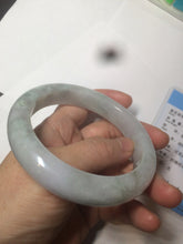 Load image into Gallery viewer, 61.8 mm certified type A 100% Natural light green/white/purple chubby Jadeite Jade bangle BH44-2807
