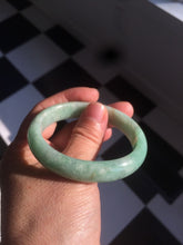 Load image into Gallery viewer, 50.5mm Certified Type A 100% Natural sunny apple green/red Jadeite Jade oval bangle AJ67-0170