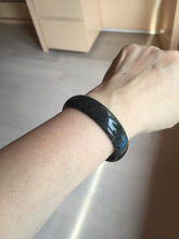 Load image into Gallery viewer, 52.8mm Certified Type A 100% Natural black (Wuji)Jadeite Jade bangle group D94