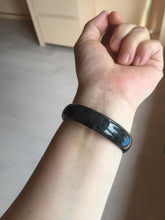 Load image into Gallery viewer, 52.8mm Certified Type A 100% Natural black (Wuji)Jadeite Jade bangle group D94