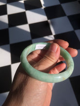 Load image into Gallery viewer, 50.5mm Certified Type A 100% Natural sunny apple green/red Jadeite Jade oval bangle AJ67-0170