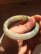 Load image into Gallery viewer, 49mm certified Type A 100% Natural icy watery yellow black(WuJi) oval Jadeite Jade bangle BM114-2667