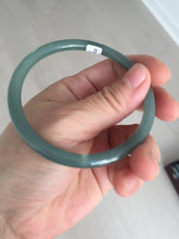 Load image into Gallery viewer, 61mm Certified Type A 100% Natural icy watery dark green/blue/gray/black slim round cut Guatemala Jadeite bangle BP29-7056