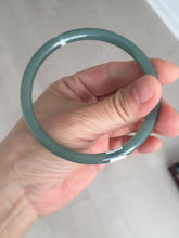 Load image into Gallery viewer, 61mm Certified Type A 100% Natural icy watery dark green/blue/gray/black slim round cut Guatemala Jadeite bangle BP29-7056