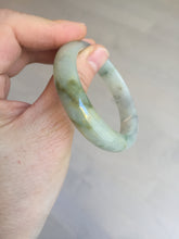 Load image into Gallery viewer, 49mm certified Type A 100% Natural icy watery yellow black(WuJi) oval Jadeite Jade bangle BM114-2667