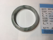 Load image into Gallery viewer, 54.9mm Certificated light green/purple with green floating flowers  jadeite jade bangle S84-7072