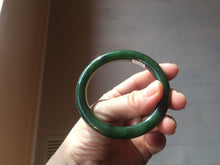 Load image into Gallery viewer, 54.7mm certified 100% Natural dark green black (碧玉) nephrite Jade bangle HN22-9135