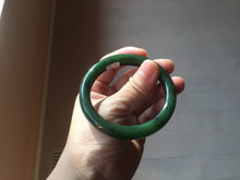 Load image into Gallery viewer, 54.7mm certified 100% Natural dark green black (碧玉) nephrite Jade bangle HN22-9135