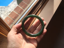 Load image into Gallery viewer, 54.7mm certified 100% Natural dark green black (碧玉) nephrite Jade bangle HN22-9135