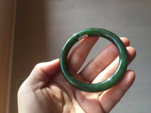 Load image into Gallery viewer, 54.7mm certified 100% Natural dark green black (碧玉) nephrite Jade bangle HN22-9135