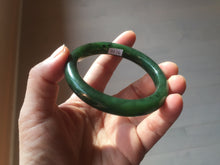 Load image into Gallery viewer, 54.7mm certified 100% Natural dark green black (碧玉) nephrite Jade bangle HN22-9135
