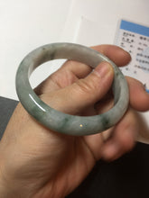 Load image into Gallery viewer, 54.9mm Certificated light green/purple with green floating flowers  jadeite jade bangle S84-7072